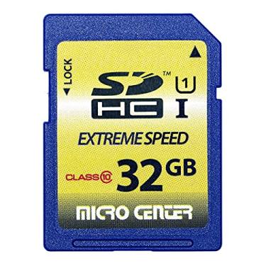 Imagem de Cartão de memória flash SDHC Classe 10 de 32 GB, cartão SD de tamanho real, USH-I U1, cartão de memória para câmera de trilha da Micro Center