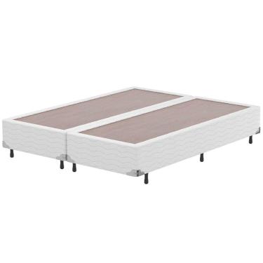 Imagem de Base Box Queen Size Probel Amsterdã com Revestimento em Tecido Jacquard 38x158x198cm - Branco