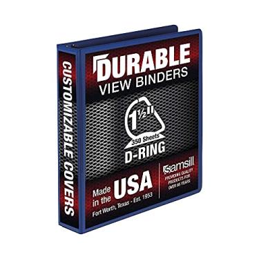 Imagem de Samsill Fichário durável de 3,8 cm com 3 anéis, feito nos EUA, fichário D, FSC 100% aglomerado reciclado, azul