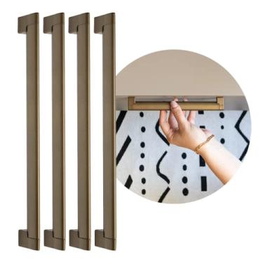 Imagem de Genérico Puxadores de Porta de Guarda-Roupa Vintage 192mm 4 Peças Bronze Fosco Alumínio 100%