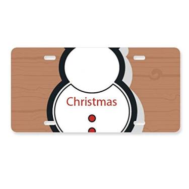 Imagem de DIYthinker Placa de carro com ícone de boneco de neve de Natal para decoração de carro, acessório de aço inoxidável