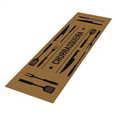 Imagem de Tapete Passadeira Churras Antiderrapante Ocre-50 x 160