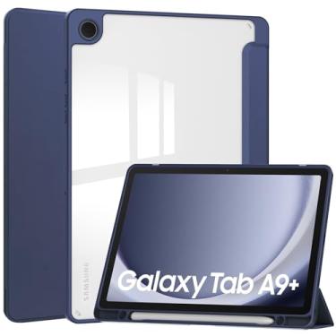 Imagem de Capa protetora Capa fina compatível com Samsung Galaxy Tab A9 Plus Capa SM-X210/SM-216/SM-X218 Capa de 11 polegadas com parte traseira transparente transparente e capa de moldura TPU à prova de choque