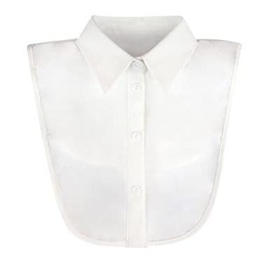 Imagem de Camisa feminina de chiffon, gola falsa, decorativa, gola dickey, meia camisa, gola falsa, tecido de chiffon