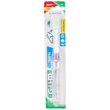 Imagem de Escova Dental para Viagem GUM com cerdas antibacterianas e limpador de língua, Gum, Sortidas