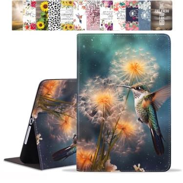Imagem de POIUYTREW Capa para Samsung Galaxy Tab A9 Plus 11 polegadas 2023 (SM-X210/X216/X218), capa inteligente de couro PU com suporte e hibernação automática, beija-flor e dente-de-leão