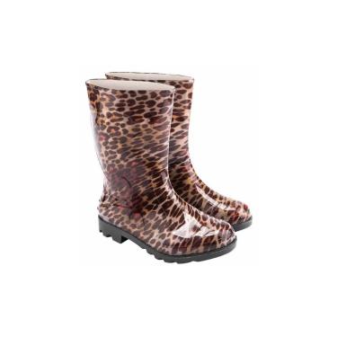 Imagem de Bota Galocha Feminina Baspan Oncinha Cano Médio