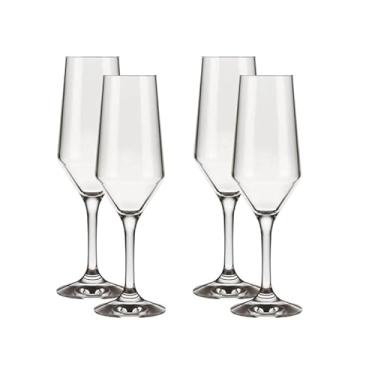 Imagem de META ATACADO, Kit 4 Taças Champagne Cristal Buffet Vidro Liso 186 ml Nadir