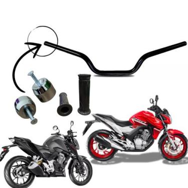 Imagem de Kit Guidão Pezinho Manopla Moto Cbx 250 Twister Peso 2014 22 - Kvell