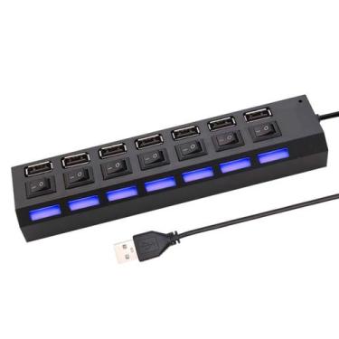 Imagem de Extensão Hub Régua 7 Portas Usb 2.0 Pc Hd Externo Extensor - BELLATOR