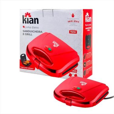 Imagem de Sanduicheira Eletrica Torradeira Multigrill Antiaderente Cor Vermelho 