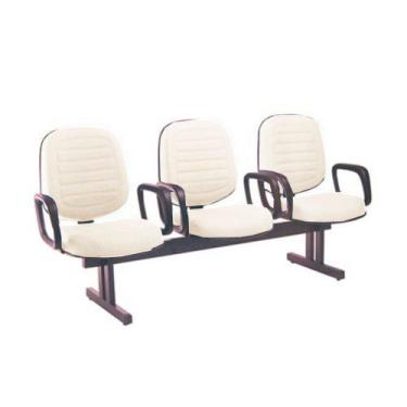 Imagem de Cadeira em Longarina com 03 lugares Linha Blenda Bege - Design Office 