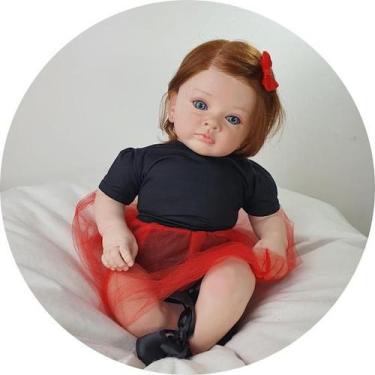 Imagem de Bebe Reborn Menina Corpo de Pano Ruiva Muito Linda Realista - Mundo Az