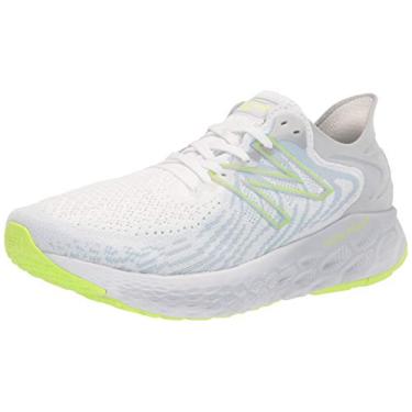 Imagem de New Balance Tênis de corrida feminino 1080V11, Branco/Branco-Cinza Limão, 5 Wide