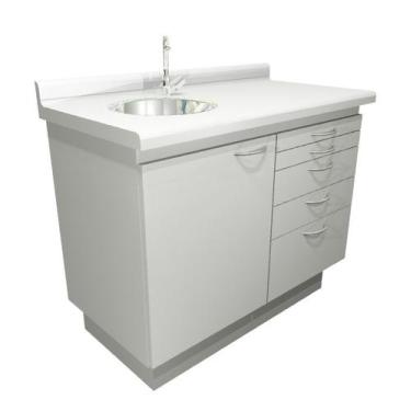 Imagem de Móvel Duplo Odontológico Com Pedal Para Acionar Água - Beckmann Móveis