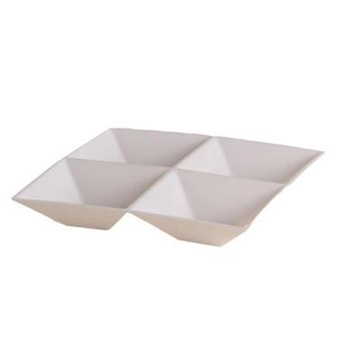 Imagem de Petisqueira Quadrada Branca 4 Div LE CHEF 21,5x21,5x3,5Cm - Paramount