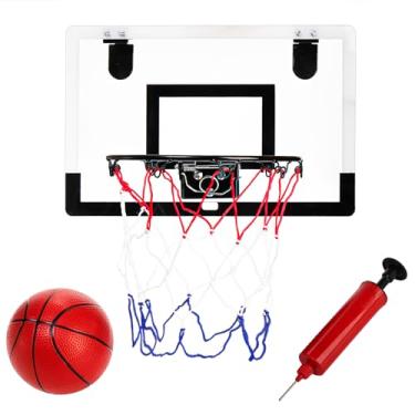 Imagem de Fasmov Cesta de basquete sobre a porta, mini cesta de basquete interna com aro flexível dobrável, cesta de basquete para sala de porta, escritório, cesta de basquete, quarto, cesta de basquete para