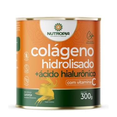Imagem de Colágeno Hidrolizado + Acido Hialurônico 300g Laranja Nutropia