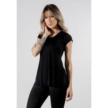 Imagem de Blusa Feminina Tapa Bumbum Sobre Legging Longa Fitness Academia Treino