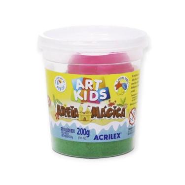 Imagem de Areia Magica Cinética 200g Acrilex Art Kids - Cores Variadas, Verde