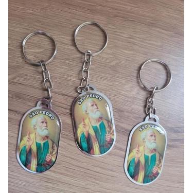Imagem de Kit 24 Chaveiros De São Pedro Chapa Simples - CAF