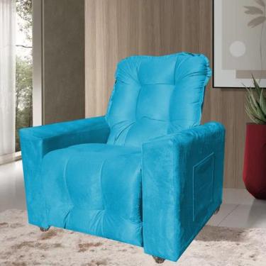 Imagem de Poltrona Pra Extensão de Cílios Conforto Ec - moveis aguias, TURQUESA