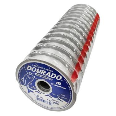 Imagem de 10pç Linha Mono Dourado Premium 0,60mm 37lb 100m Mazzaferro, Premium