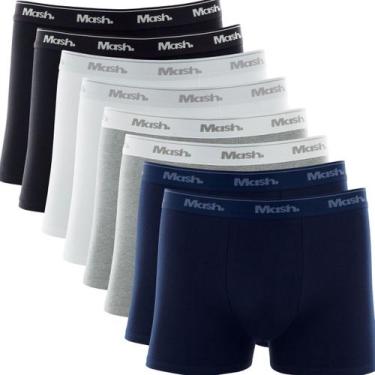 Imagem de Kit 8 Cuecas Boxer Mash Algodão Masculino Adulto Conforto, Multicor, P