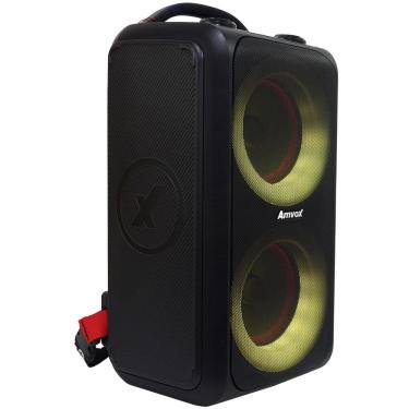 Imagem de Caixa Som Bluetooth Portátil Amplificada 600W Rms Bateria Potente Preto Amvox Aca 600 Bagvox