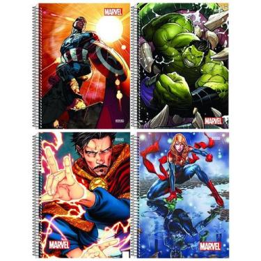 Imagem de Kit 2 Caderno Marvel Now Espiral Universitário 80 Fls Vingadores - São