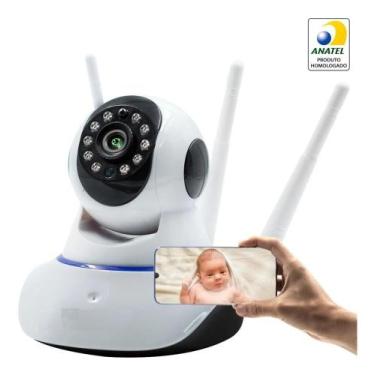 Imagem de Babá Eletrônica Câmera Wi-fi Visão Noturna C/microfone S/fioz 3 antena