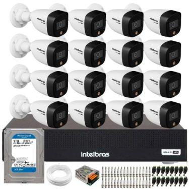 Imagem de Kit Intelbras 16 Cam Vhd 1220b Full Color 1080p Dvr Mhdx 1016 C/Hd 1 T