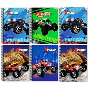 Imagem de Kit 10 Cadernos Pickup Carro Capa Dura Grande Arame Espiral - Maxima c