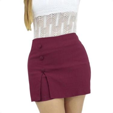Imagem de Short Saia Com Botões E Fenda Cintura Alta Pluz Size  - COWGIRLS, Mars