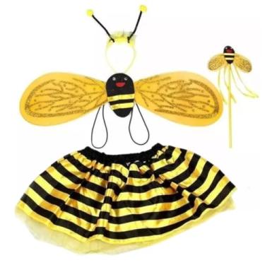 Imagem de Kit Fantasia Asa de Abelhinha Acessórios Infantil 4 Peças