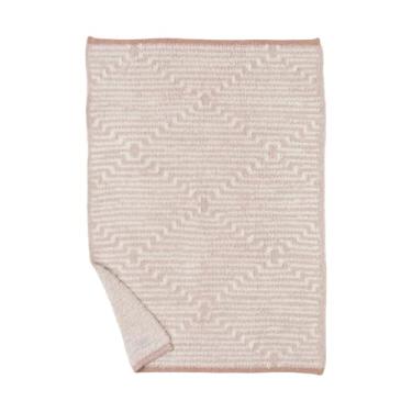Imagem de Barefoot Dreams Cobertor para carrinho de bebê CozyChic Geo listrado, 76,2 cm x 101,6 cm (rosa antigo)