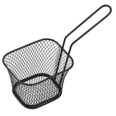 Imagem de Cesta De Servir Batata Para Fritadeira Metal Preto Com Alça - RIO TIJU
