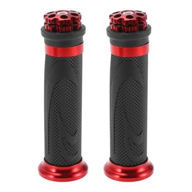 Imagem de Motoforti 22 mm 15/40.6 cm 24 mm Capa universal para guidão de motocicleta de liga de alumínio de borracha para motocicleta, scooter, bicicleta, quadriciclo, preto, vermelho, 1 par