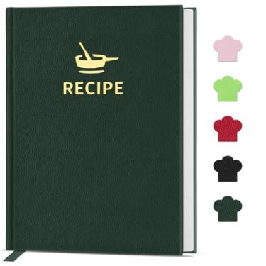 Imagem de BLESWIN Livro de receitas em branco para escrever em suas próprias receitas, caderno de receitas de capa dura elegante, diário de receitas de 17,78 cm x 24,4 cm para amantes da culinária, livro de