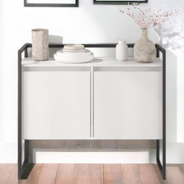 Imagem de Buffet Para Sala Industrial 2 Portas Cantinho Do Café Branco E Preto