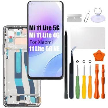 Imagem de Substituição para Xiaomi Mi 11 lite 5G | 11 lite 4G | Tela LCD 5G NE com moldura para xiaomi M2101K9AG M2101K9G 2109119DG LCD Touch Screen Display Panel Digitalizador Assembly(preto, não compatível