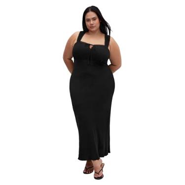 Imagem de City Chic Vestido feminino plus size - Spring Love Slip Maxi, Preto, 48