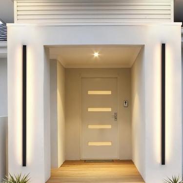 Imagem de Luminária de parede externa LED preta 98W Lâmpada de parede externa moderna 3000K 4000K 6000K Luminária de parede de jardim IP65 Iluminação de parede de alumínio à prova d'água Decoração ext