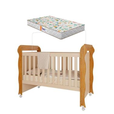 Imagem de Berço Americano Mirelle Off White Bétula com Colchão Gazin– Carolina Baby