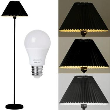 Imagem de Luminária Piso Chão Coluna 148cm Metal Gimpo KJTD-720-PRETO + Lâmpada 
