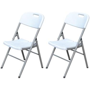 Imagem de Jogo de Cadeiras de Aço Dobrável Otello DOB-BR4 2 Peças, Branco, 2 uni