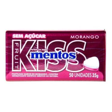 Imagem de Kit c/ 4 Bala de Morango Kiss Mentos 35g