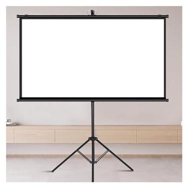 Imagem de Tela e suporte para projetor, tela de filmes de projeção antivincos de 60/72 polegadas, portátil, fácil de instalar, tela de transporte leve para escolas, igrejas, empresas, viagens, quintal, CA, 4: 3