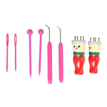 Imagem de Conjunto De Brinquedos De Tricô Carretel Boneca De Tricô De Boneca De Madeira Conjunto De Tricô Pulseira Ferramenta De Tricô Carretel Tricô Boneca Tricô Brinquedo Para Fazer