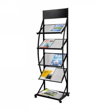 Imagem de Porta-jornais de chão Porta-jornais vertical de piso, porta-brochuras, porta-jornais, móveis de escritório, porta-jornais Porta-revistas de chão(Preto)